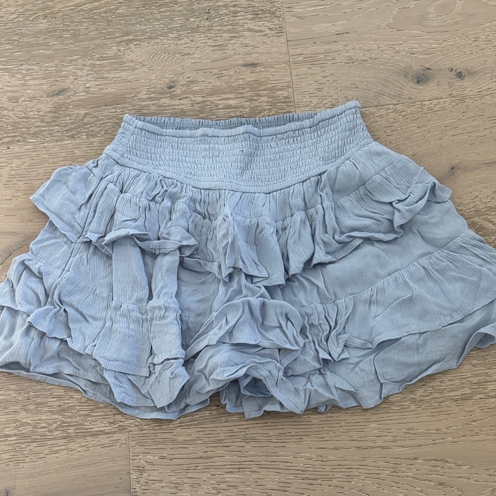 Hollister Light Blue Ruffled Skater Skirt